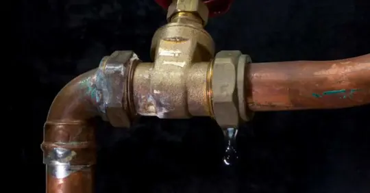 Leaking copper water pipe